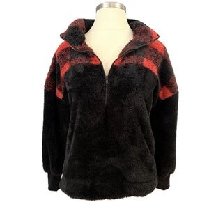 LuLaRoe Sherpa Jacket 1/4 Zip Cozy Warm Large Bust 53” - 60” Length 28”